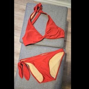 Cami Swim Red Halter Bikini Set -‎ Size 8